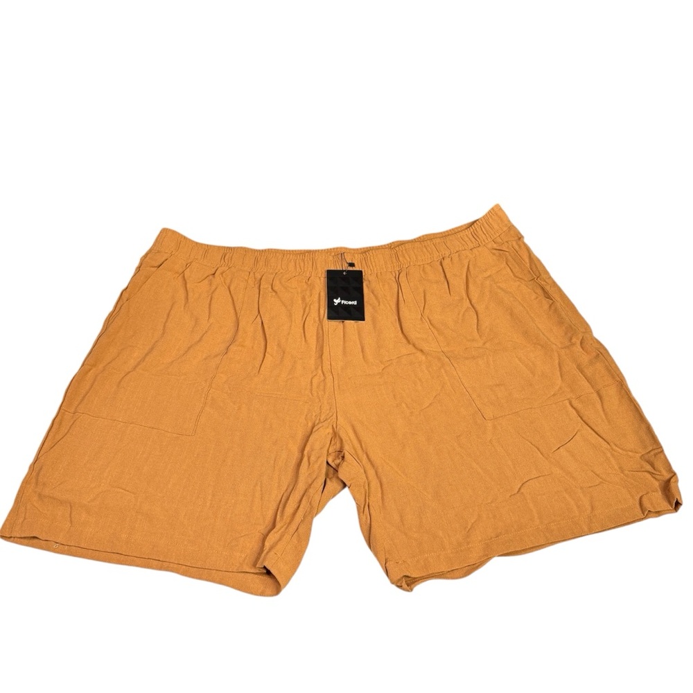 Ficerd 2-Pack Linen Blend Big & Tall Shorts Men’s 5XL Black & Tan NWT